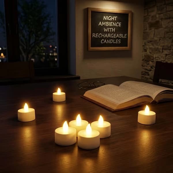 Flammefrie LED telys med fjernkontroll og timer for hjemmeinnredning og bryllup 6-pack Remote