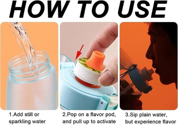 Air-Up Vattenflaska 650ml – 7 Smakkapslar | Sockerfri & Aromatisk | Gradient Blå med Sugrör-FX-