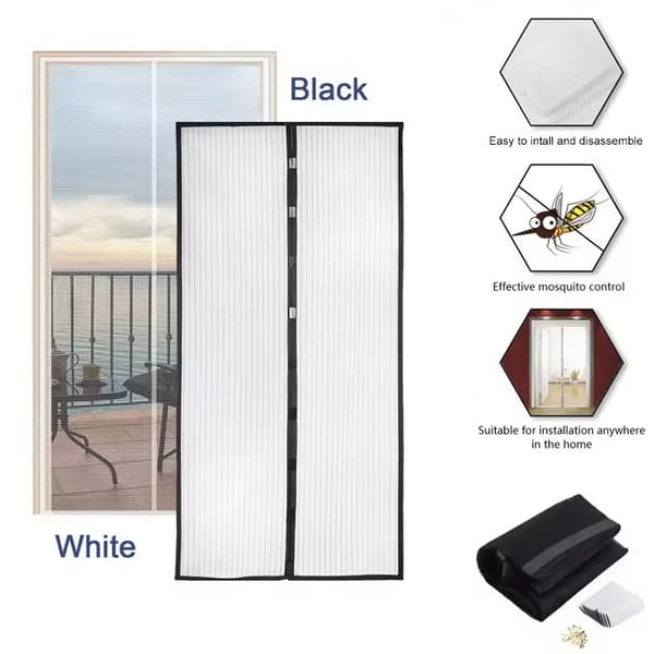 Mosquito net white for door 100x210 insect protection with magnet insect net White 150