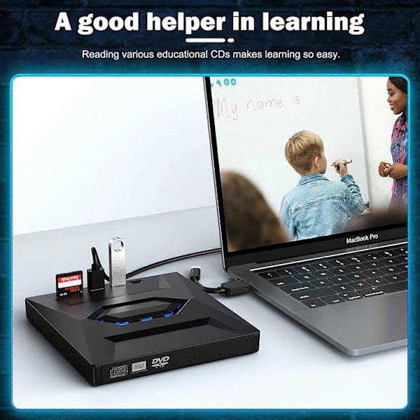 USB 3.0 Ekstern DVD CD-brænder til bærbar og PC[ZHE]