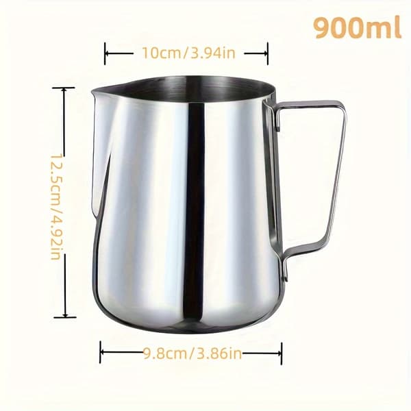 Latte Art-mugge i rustfritt stål for melkeskumming og kaffedekorering 600ml