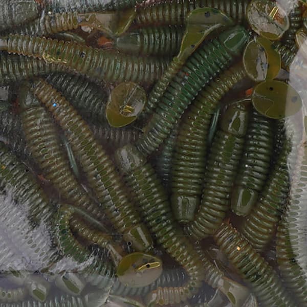 50 STK 5 cm Bløde Fiskeblink T-hale Grub Ormeagn Fiskegrej Tilbehør Sort