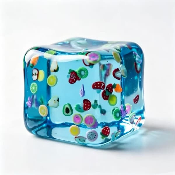 Fruktkub maltos klämleksak långsam stigning, stresslindrande squishy fidget för barn, mjuk dekompressionssensorisk lekboll