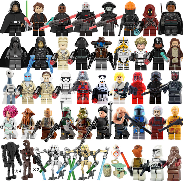 Tähtien sota Minifiguuri rakennuspalikat Jedi Mestari Puzzle-lelu 50Pcs Set