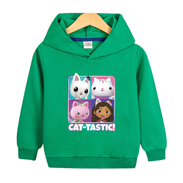 Hoodies Gabby's Dollhouse Pullover Jacka Kappa Present Grön Green 130cm
