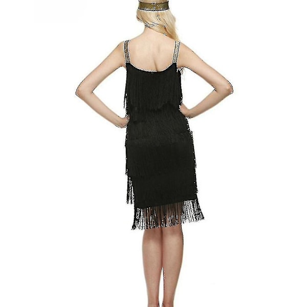 Great Gatsby Kjole 1920-talls Fest Vintage Frynser Damekjoler Grå Grey Grey XL