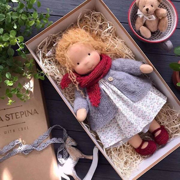 Handgjord Waldorf-docka, stickad plyschdocka, julklapp till flickor [ZHE] Style 13