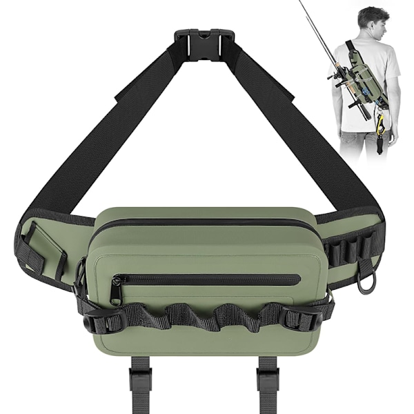 Vandtæt Luya-taske til taljen kan indsættes i stangen, lufttæt dykker multifunktionel crossbody brysttaske udendørs fiskegrej fiskestang Luya-taske