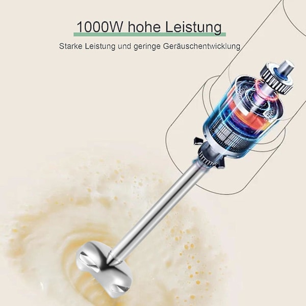 2024 Ny Mix 4 i 1 Hög Effekt Nedsänkningsstavmixer Mixer Inkl. Hackare Och Smoothiekopp