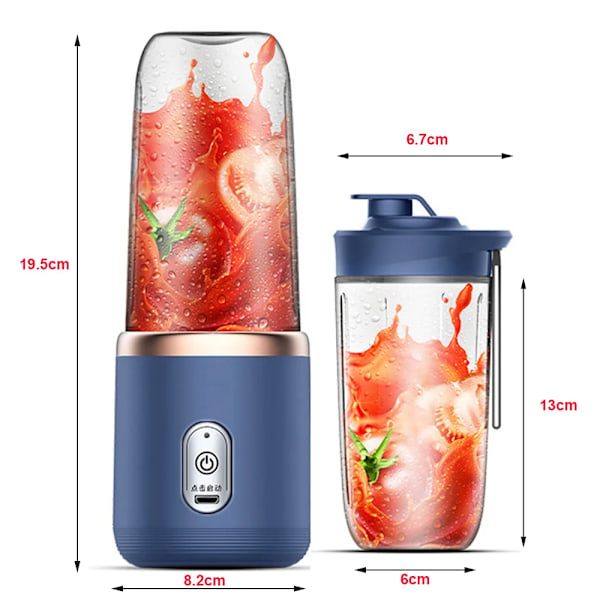 6 Smoothiemixer Blender, automaattinen pieni sähköinen mehupuristimet, vaaleanpunainen pink single cup