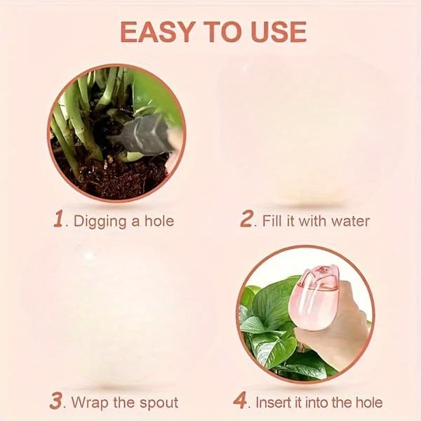 2-pack växtbevattningsspikar med långsam dropp, smalt utlopp och tulpanutsmyckning 【4pcs】