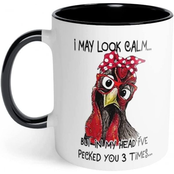 Generisk sjov kaffekop, jeg ser måske rolig ud, men i mit hoved har jeg hakket dig 3 ga...