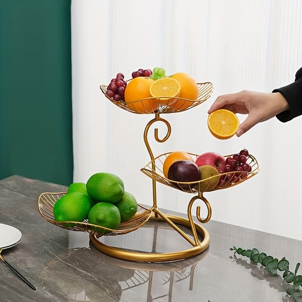 Elegant snackholder i flere niveauer til opbevaring ved sofaen i stuen 【Black】