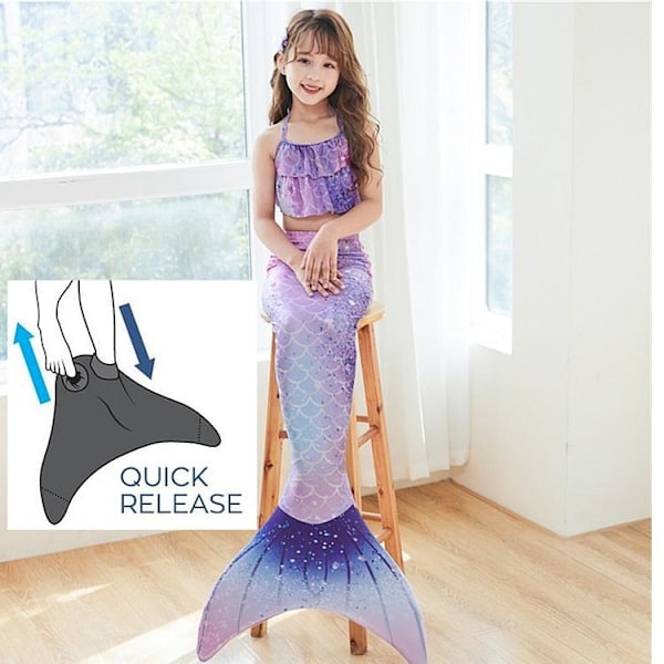 Havfrue Badedragt Monofin Havfrue Fin Børn Havfruer Pakke A (med Monofin pack A (med monofin) M (5-7 år)