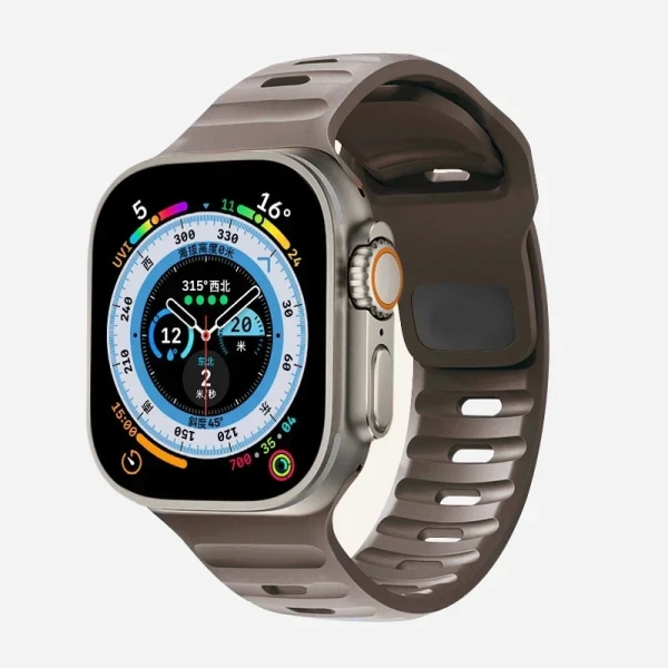 Silikonrem för Apple Watch Band 49mm 44mm 45mm 40mm 41mm 42mm 38mm Ultra 2 Sport Correa Armband iwatch Series 9 8 7 6 5 se coffee