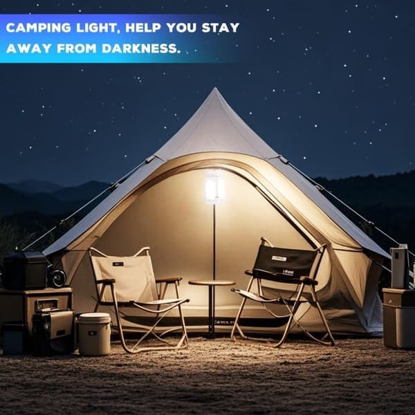 Foldable Camping Lantern - 4000LM Rechargeable Emergency Light | 6 Light Modes, IPX4 Water Resistant | For Hiking, Emergencies & Storms