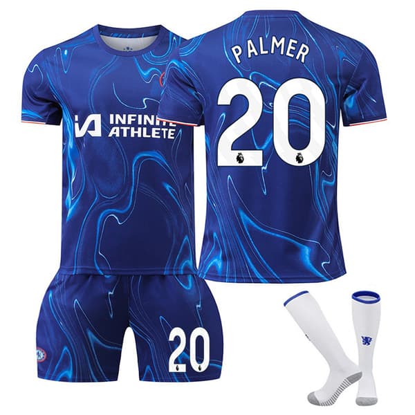 Chelsea Hjemmefodboldtrøje til børn med strømper color