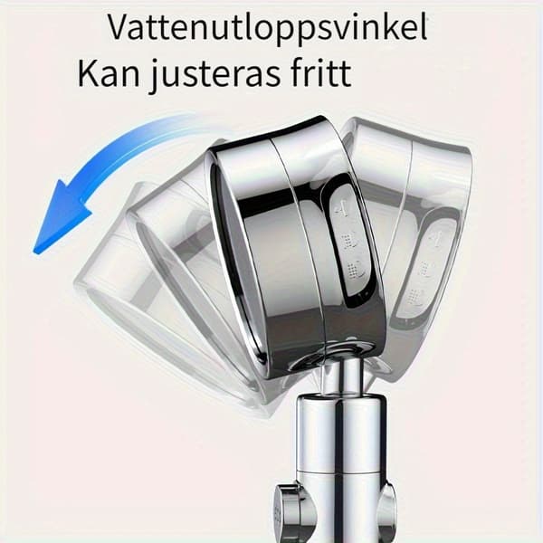 Högtrycksduschhuvud med 3 justerbara sprayinställningar för badrum h37 silvery