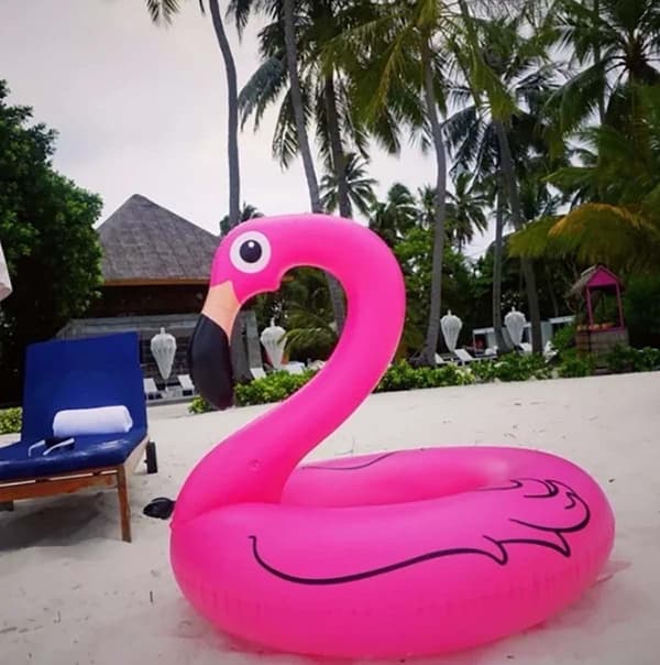 Flamingo Oppustelig Badering, 120 cm Luftmadras Pool Float