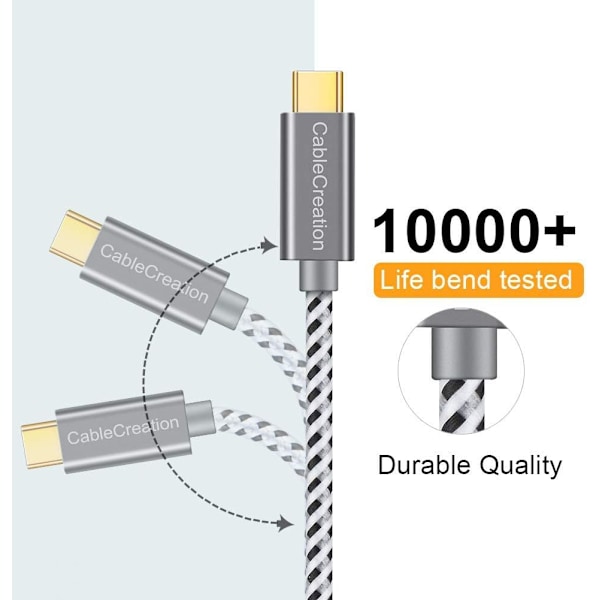 6 tuuman USB-C-kaapeli, lyhyt, CableCreation lyhyt USB-USB-C-kaapeli 3A pikalatauskaapeli