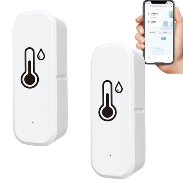 Trådlös termometer hygrometer 2-pack med WiFi-appvarningar [ZHE]