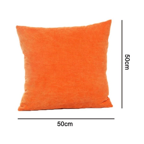 2-pak manchester Mjuk dekorativ firkantet betræk Pudebetræk (orange, 50x50 cm)