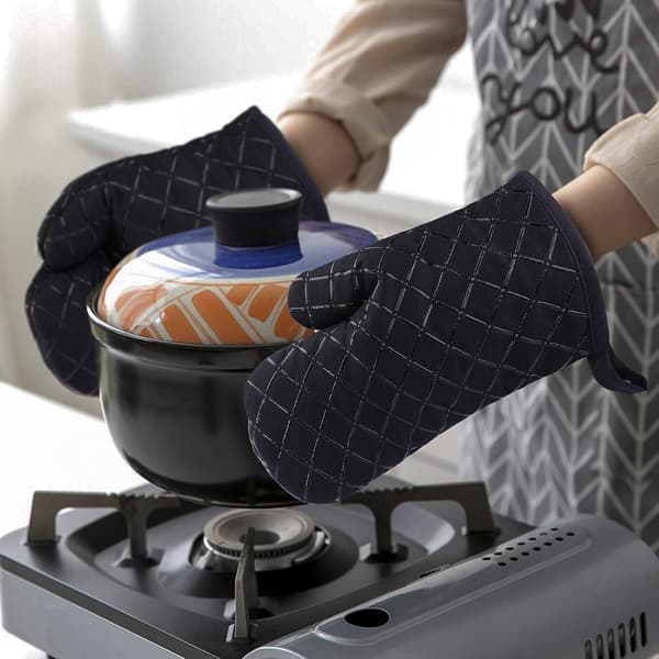 Oven Gloves Heat Resistant Double-Sided Non-Slip Silicone Pot Holders for Grilling/Cooking/Baking/BBQ