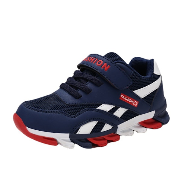 Drenge Åndbare Mesh Sko Drenge Læder Casual Løbesko BLUE3 BLUE3 28