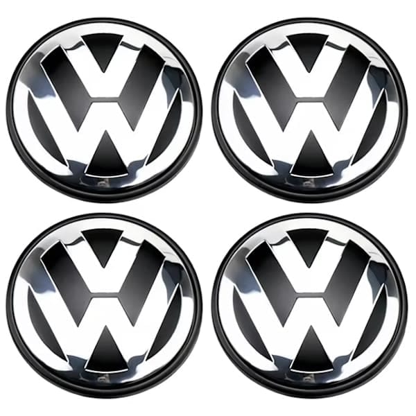 Volkswagen hjulcentrumkapslar, 4-pack, 56 mm silver