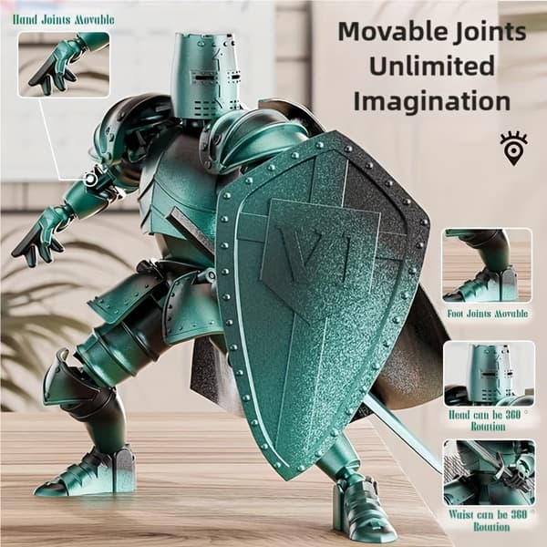 Middelalderridder Actionfigur Flerleddet Bevegelig Rustningsmodell (Montering Kreves) Silvery