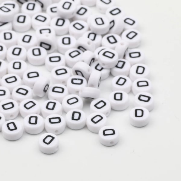 7x4mm Akryl Alfabet Bogstav Perler til DIY Smykkefremstilling 50/100/200 stk. [ZHE] D