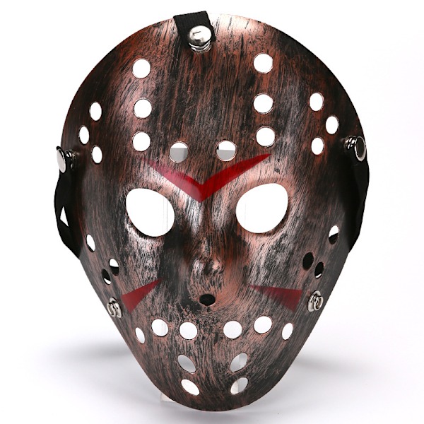 Pronssi-kauhu Jason-naamio Aikuisten Kauhumask Hockey Halloween Hacker Maskaraasipuku Pelottava Herra Nainen