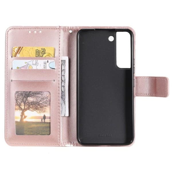 Samsung S22 Mandala Plånboksfodral - Ros[ZHE] Rosa guld
