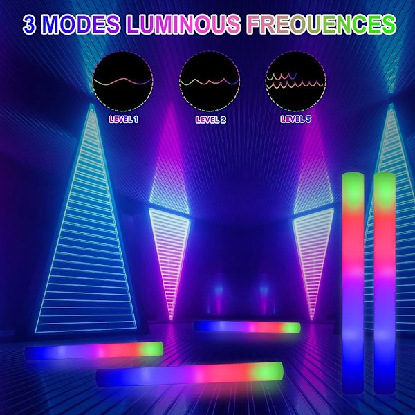 50 st färgglada LED-skumglödpinnar Färgskiftande ljusstav för konsertklubbar[CH] 50pcs