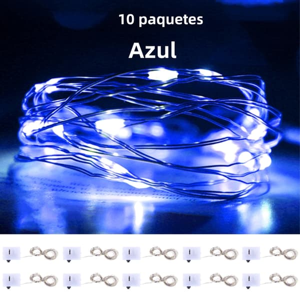 Innendørs, fest, bryllup, jul, bursdag, blomster, 3 moduser, 1m, 39in, 10-pakning Mini LED kobbertrådlys Ingen+0.5W