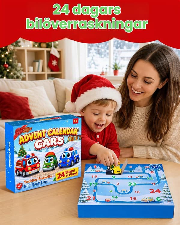 Jule-adventskalender 2026 24-dages nedtælling samler-legetøjsbiler blind box køretøjer til børn drenge gave mysterium