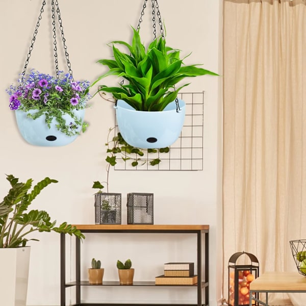 Hanging Flower Pot Set of 2, Ø 19cm Self Watering Hanging Baskets
