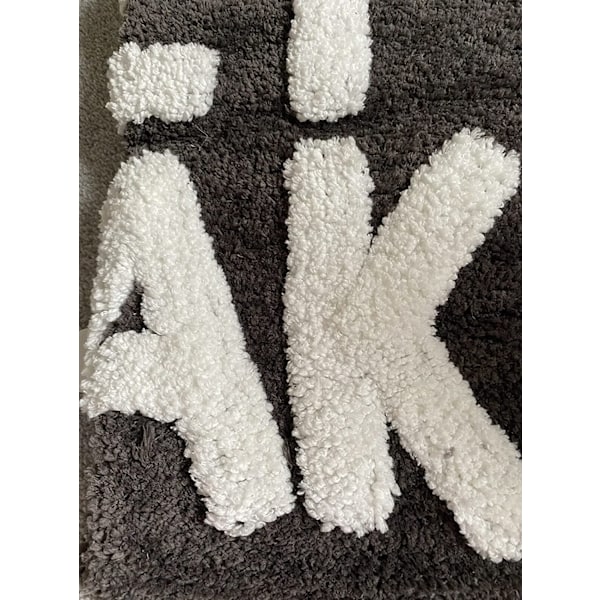 GET NAKED Svart och vit badrumsmatta med vattenabsorberande baksida, pop-up l...