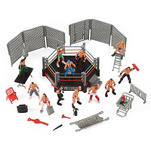 Fornnerg 1 Set Wrestling Playset Realistisk DIY Mini Wrestling Action Figur Play Set