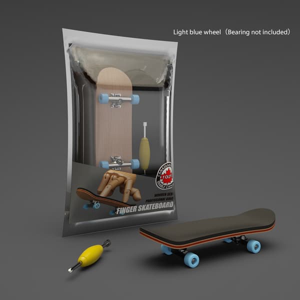 Finger Skateboard Trä Gripbräda Leksak Professionella Stentar Fi Ljusblå Light blue One Size