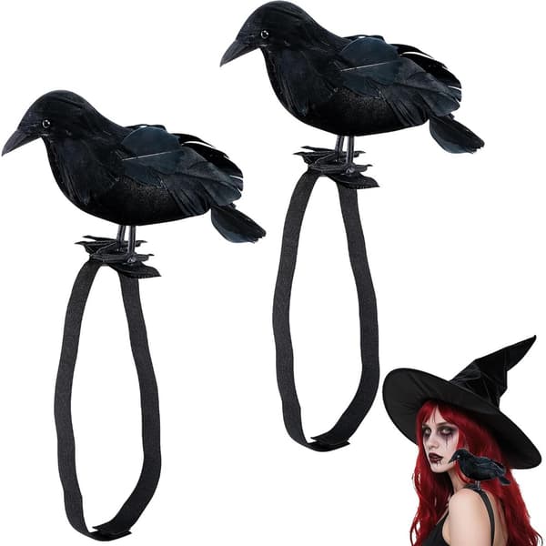 Realistisk Krage Skulderpynt med Rem til Halloween Kostumefester 1pc Black