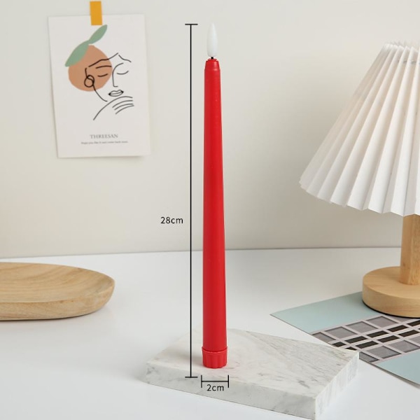 Led-kynttilät paristokäyttöiset pitkät kynttilät 6 kpl 6 stk/sort 6st/Svart