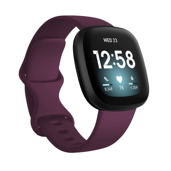 Farverigt armbånd Håndledsrem til Fitbit Versa 3 ur Blødt rem Correa til Fitbit Sense Versa3 urrem Tilbehør Grå blå Gray blue L