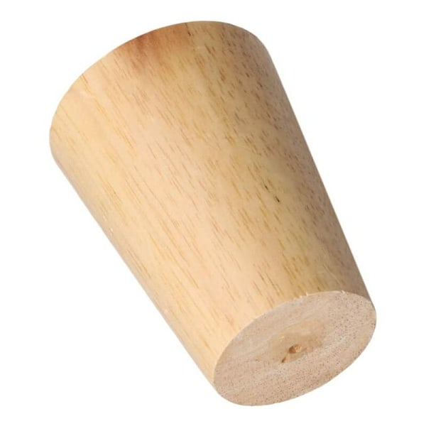 4 st Möbelben 6 cm Massivt Trä med Monteringsplatta och Skruvar för Soffa, TV, Säng, Matbord - 6 cm