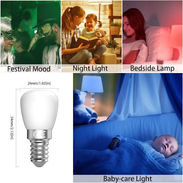 Flerfarget E14 LED-pære, 3W for festlig dekor[ZHE]
