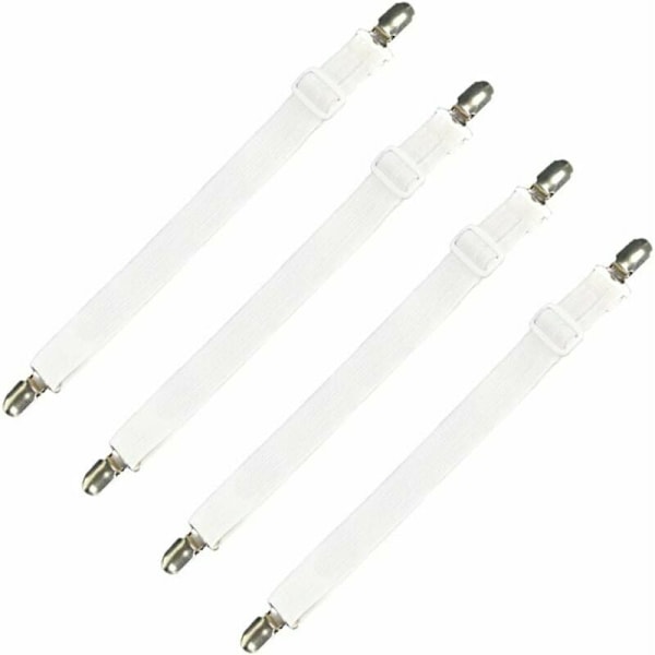 Set med 4 sängkläder tillbehör justerbar lakansträckare elastiskt band fäste...