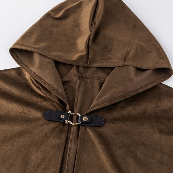 Middelalderlig Vikinge-stil Kappe Kostume til Halloween Cosplay og Sceneoptræden L Coffee
