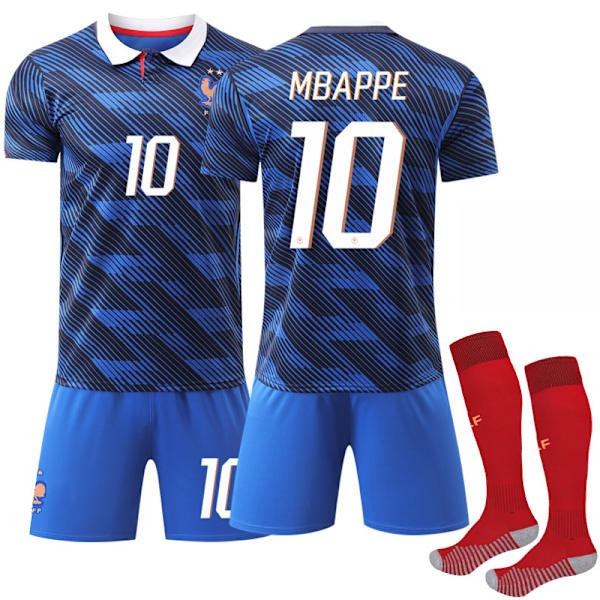 Frankrig 2026 Hjemmefodboldtrøje til børn nummer 10 Mbappé 24