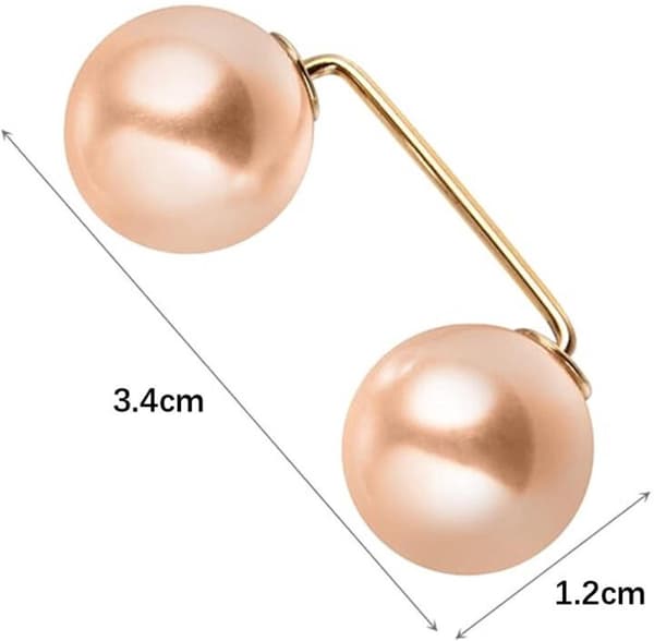 Västklämmor Pärlnålar 6 st 12 mm Halkfria Säkerhetsbroscher för Blus Stickat Klänning Kofta Vit Grå Champagne