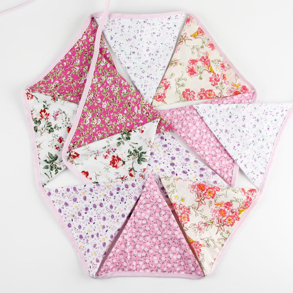 12 Vintage Viirinauhaa, 3,2 m Viirinauha, Kangasbanneriketju, Pellavatyylinen, Säänkestävä Ulkokoriste[ZHE]